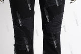 black boot cut distressed men jeans
