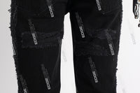 black boot cut distressed men jeans