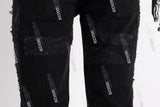 black boot cut distressed men jeans