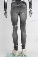 Grey Scratch Distressed Ripped Paint Splatters Skinny Jeans Men