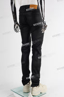 black wax skinny men jeans