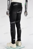 black skinny men jeans with embroidery logo