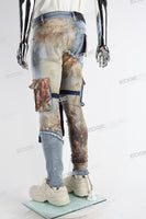 Patch Work Patchwork Digital Skinny Cargo Jeans Men
