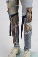 Patch Work Patchwork Digital Skinny Cargo Jeans Men