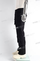 black cargo boot cut men jeans