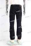 black cargo boot cut men jeans