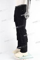 black cargo boot cut men jeans