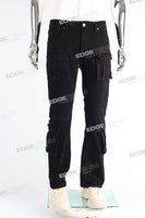 black cargo boot cut men jeans