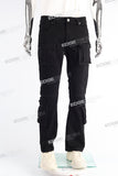 black cargo boot cut men jeans