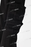 black cargo boot cut men jeans