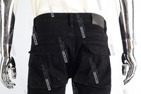 black cargo boot cut men jeans
