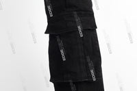 black cargo boot cut men jeans