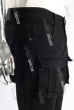 black cargo boot cut men jeans