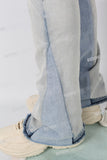 Light Blue Flare Bottom Jeans men