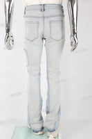Light Blue Flare Bottom Jeans men