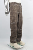 Brown pigment wash jeans men