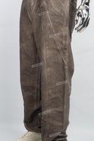 Brown pigment wash jeans men