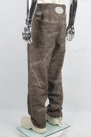 Brown pigment wash jeans men