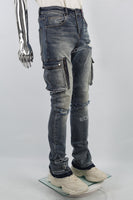 Blue cargo disdress jeans men