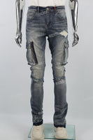 Blue cargo disdress jeans men