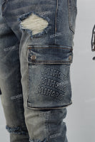 Blue cargo disdress jeans men
