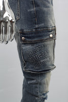 Blue cargo disdress jeans men