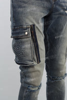 Blue cargo disdress jeans men