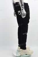 Black disdress screen print jeans men