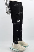 Black disdress screen print jeans men