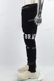 Black disdress screen print jeans men