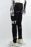 Black disdress screen print jeans men