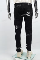 Black disdress screen print jeans men
