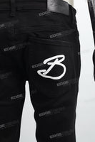 Black disdress screen print jeans men