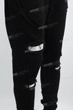 Black disdress screen print jeans men