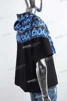 Printed Silk Scarf Black T-shirt