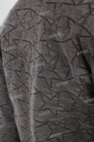 Grey denim Quilting coat logo