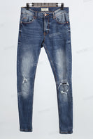 Blue disdress ripped skinny jeans men