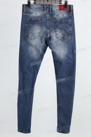 Blue disdress ripped skinny jeans men