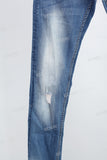 Fashion Blue disdress ripped jeans men logo