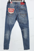 Blue disdress ripped patchwork jeans men