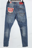 Blue disdress ripped patchwork jeans men