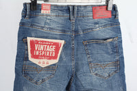 Blue disdress ripped patchwork jeans men
