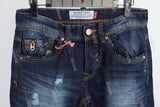 Deep Blue disdress ripped jeans men logo