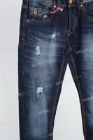 Deep Blue disdress ripped jeans men logo