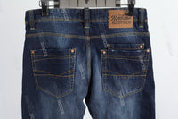 Deep Blue disdress ripped jeans men logo