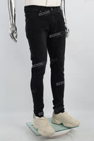 Print Embroidery Black Men Jeans
