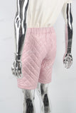 Pink Quilted Embroidered Shorts