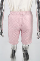 Pink Quilted Embroidered Shorts