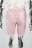 Pink Quilted Embroidered Shorts
