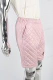 Pink Quilted Embroidered Shorts